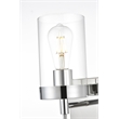 Living District Benny 1-Light Iron & Glass Bath Sconce in Chrome/Clear
