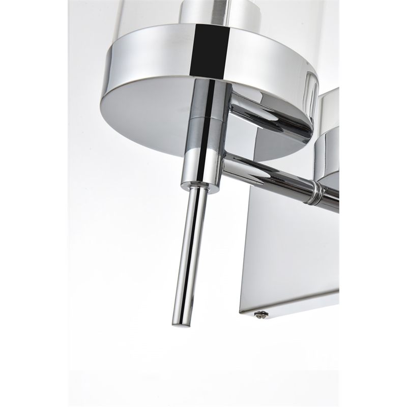 Living District Benny 1-Light Iron & Glass Bath Sconce in Chrome/Clear