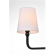 Living District Colson 3-Light Metal & Fabric Bath Sconce in Black/White
