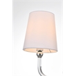 Living District Colson 3-Light Metal & Fabric Bath Sconce in Chrome/White