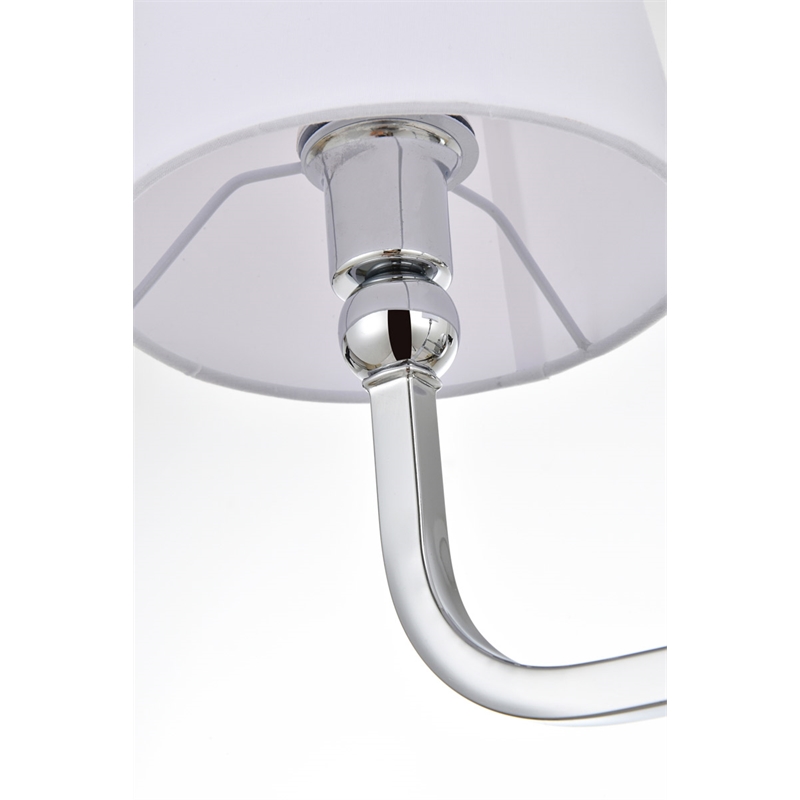 Living District Colson 3-Light Metal & Fabric Bath Sconce in Chrome/White