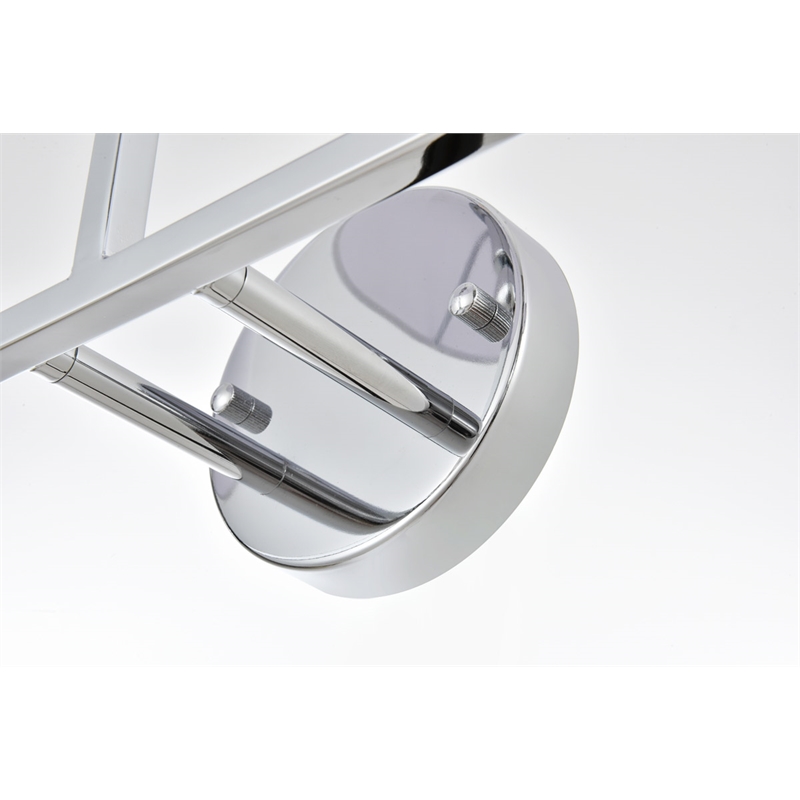 Living District Colson 3-Light Metal & Fabric Bath Sconce in Chrome/White