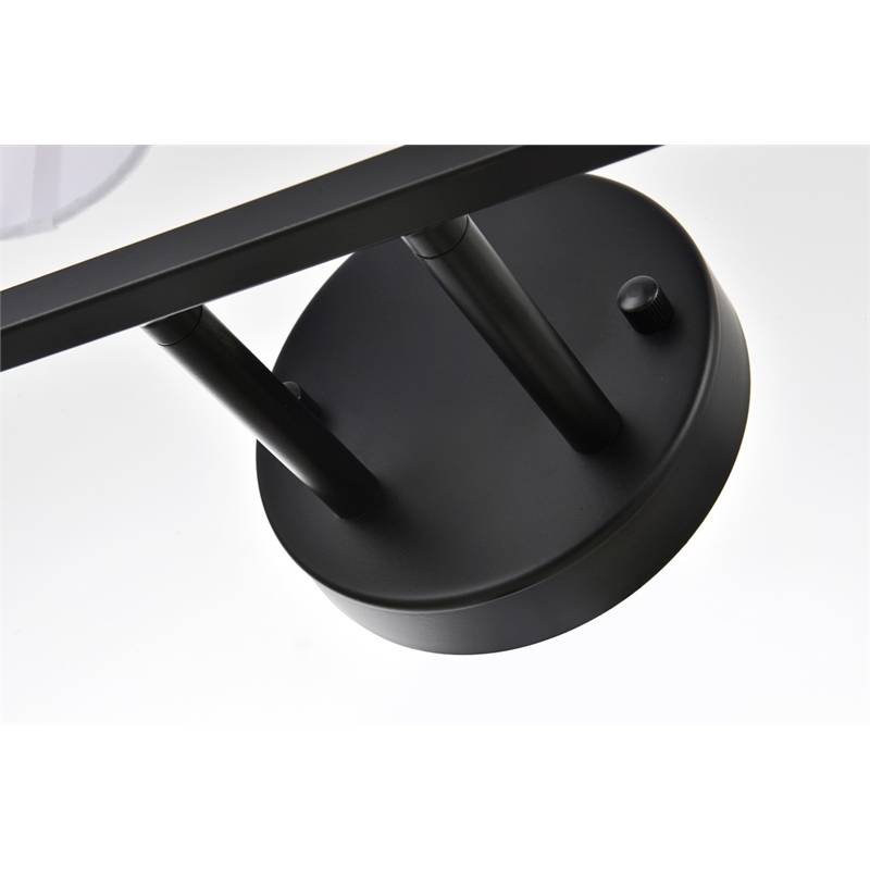 Living District Colson 4-Light Metal & Fabric Bath Sconce in Black/White