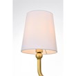 Living District Colson 4-Light Metal & Fabric Bath Sconce in Brass/White