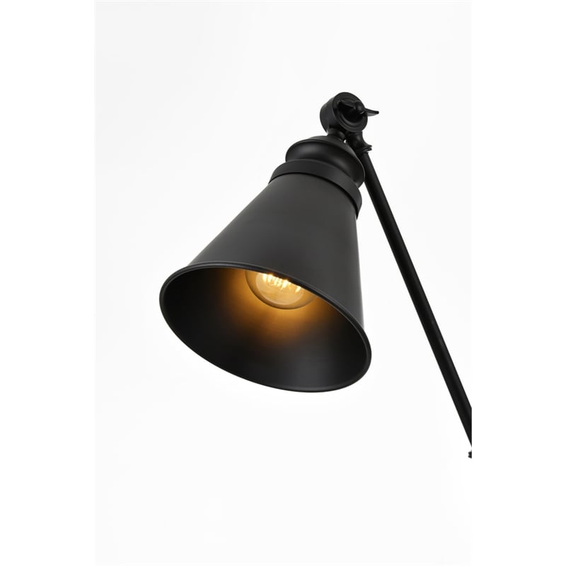 Living District Ledger 1-Light Metal Swing Arm Wall Sconce in Black