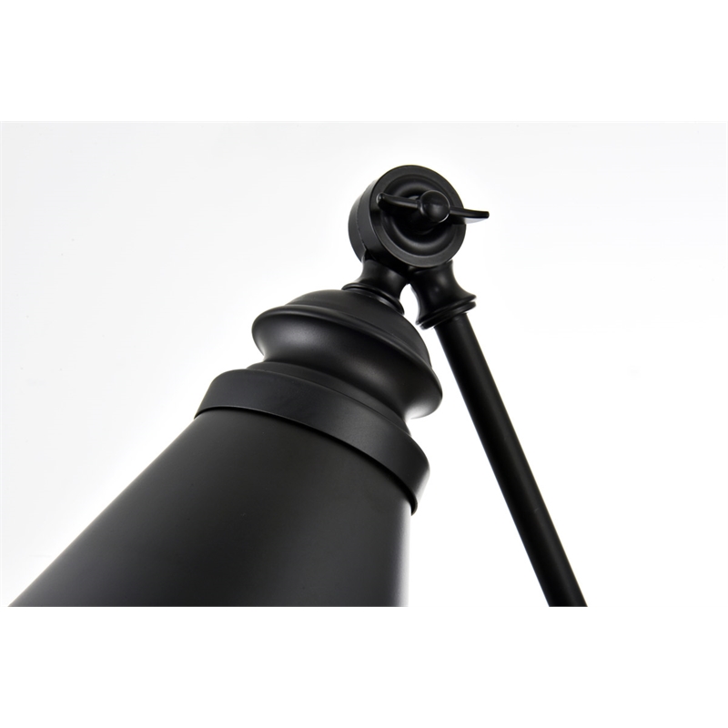 Living District Ledger 1-Light Metal Swing Arm Wall Sconce in Black