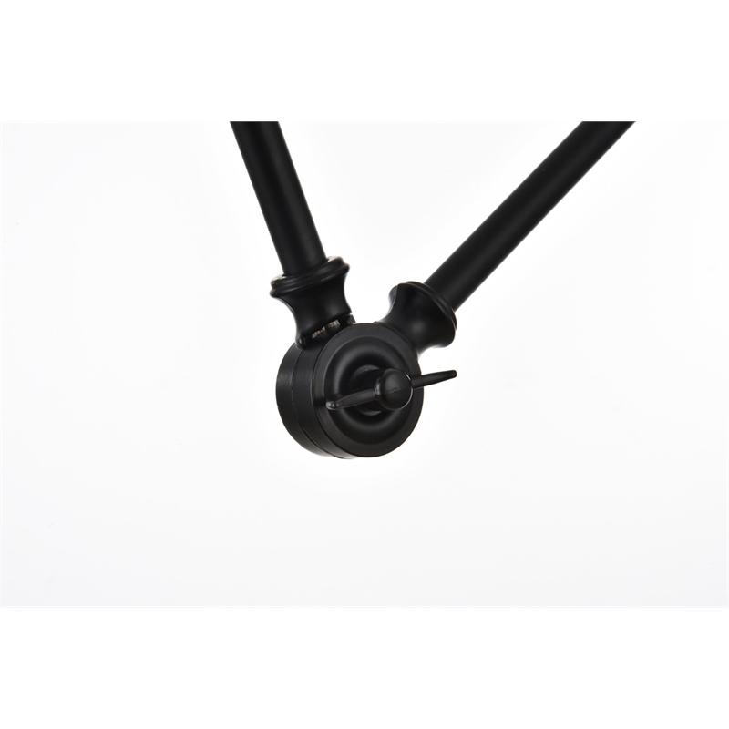 Living District Ledger 1-Light Metal Swing Arm Wall Sconce in Black