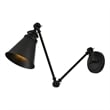 Living District Ledger 1-Light Metal Swing Arm Wall Sconce in Black