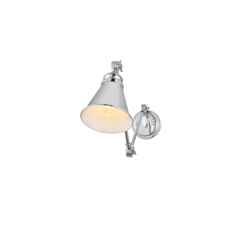 Living District Ledger 1-Light Metal Swing Arm Wall Sconce in Chrome