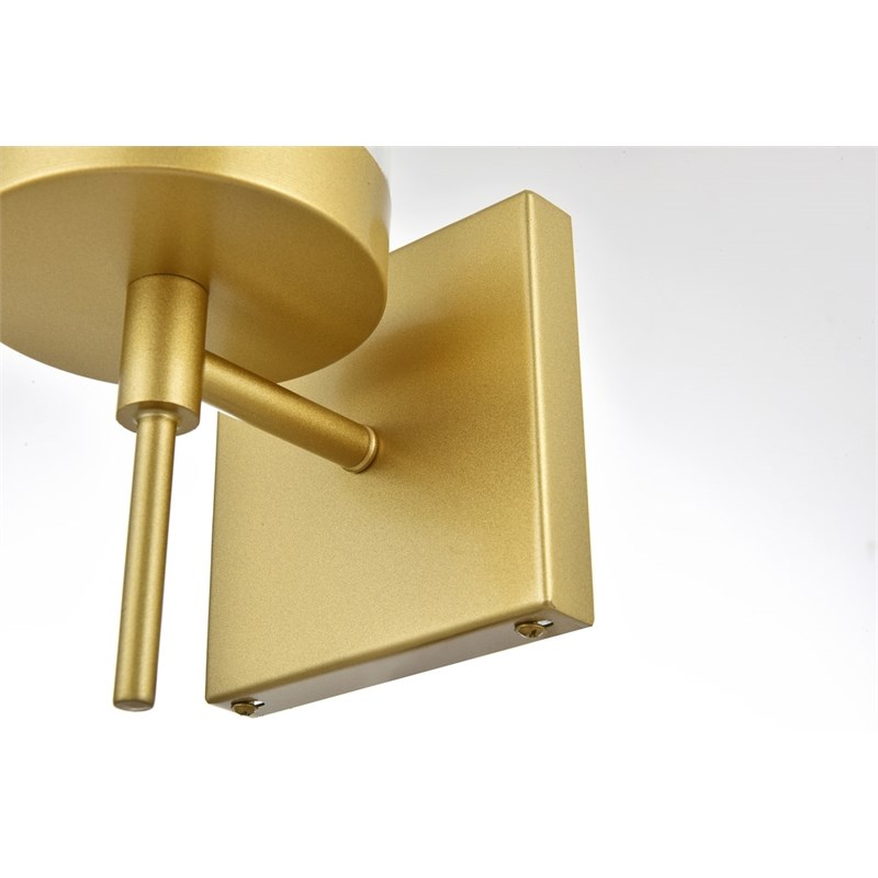 Living District Benny 1-Light Iron & Glass Bath Sconce in Brass/Clear