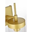 Living District Benny 1-Light Iron & Glass Bath Sconce in Brass/Clear