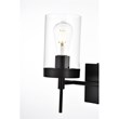 Living District Benny 2-Light Iron & Glass Bath Sconce in Black/Clear