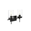 Living District Benny 2-Light Iron & Glass Bath Sconce in Black/Clear
