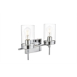 Living District Benny 2-Light Iron & Glass Bath Sconce in Chrome/Clear