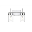 Living District Benny 2-Light Iron & Glass Bath Sconce in Chrome/Clear