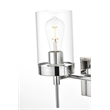 Living District Benny 2-Light Iron & Glass Bath Sconce in Chrome/Clear