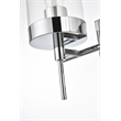 Living District Benny 2-Light Iron & Glass Bath Sconce in Chrome/Clear