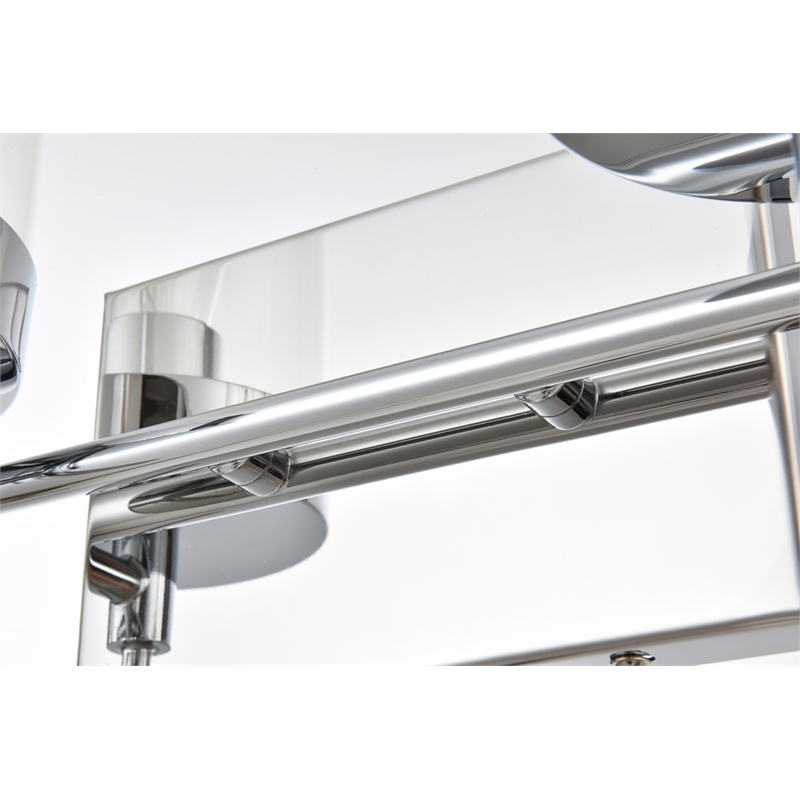 Living District Benny 2-Light Iron & Glass Bath Sconce in Chrome/Clear