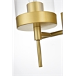 Living District Benny 2-Light Iron & Glass Bath Sconce in Brass/Clear