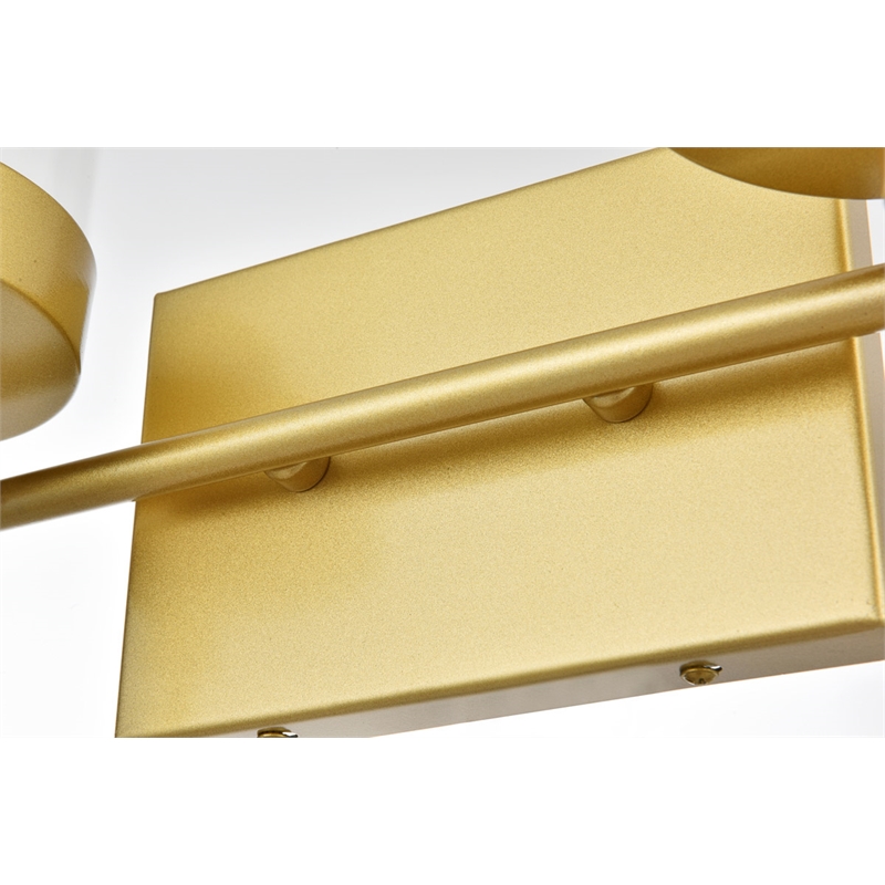 Living District Benny 2-Light Iron & Glass Bath Sconce in Brass/Clear