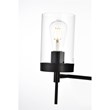 Living District Benny 3-Light Iron & Glass Bath Sconce in Black/Clear