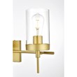Living District Benny 3-Light Iron & Glass Bath Sconce in Brass/Clear