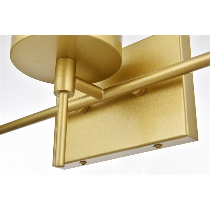 Living District Benny 3-Light Iron & Glass Bath Sconce in Brass/Clear