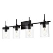 Living District Benny 4-Light Iron & Glass Bath Sconce in Black/Clear