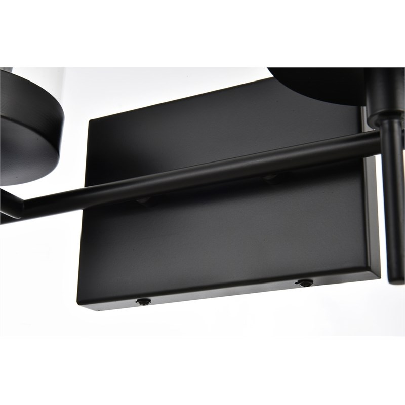 Living District Benny 4-Light Iron & Glass Bath Sconce in Black/Clear