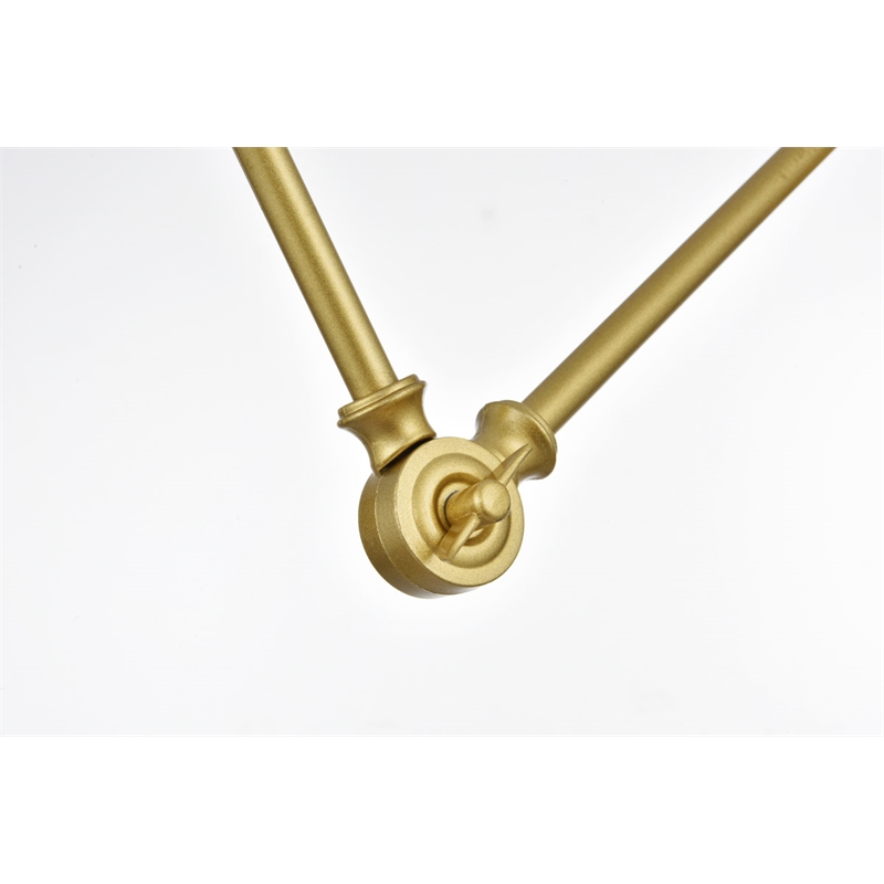 Living District Ledger 1-Light Metal Swing Arm Wall Sconce in Brass