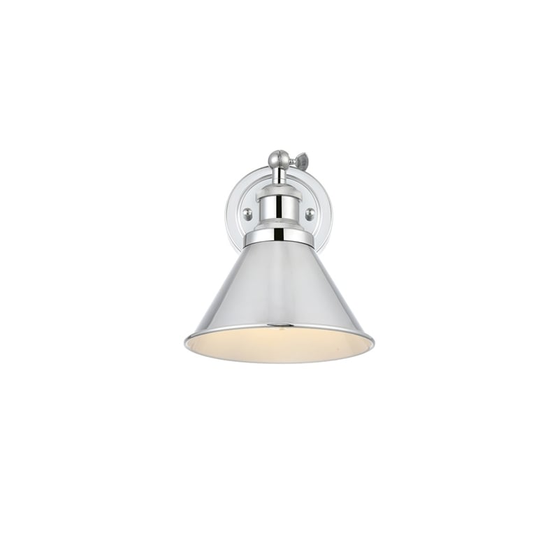 Living District Bentley 1-Light Cone Metal Bath Sconce in Chrome