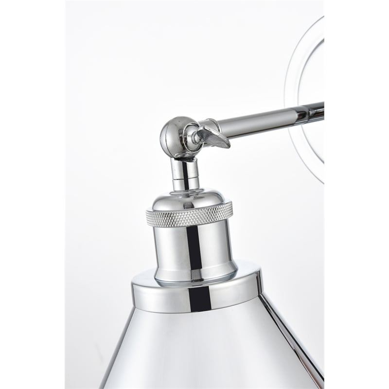 Living District Bentley 1-Light Cone Metal Bath Sconce in Chrome