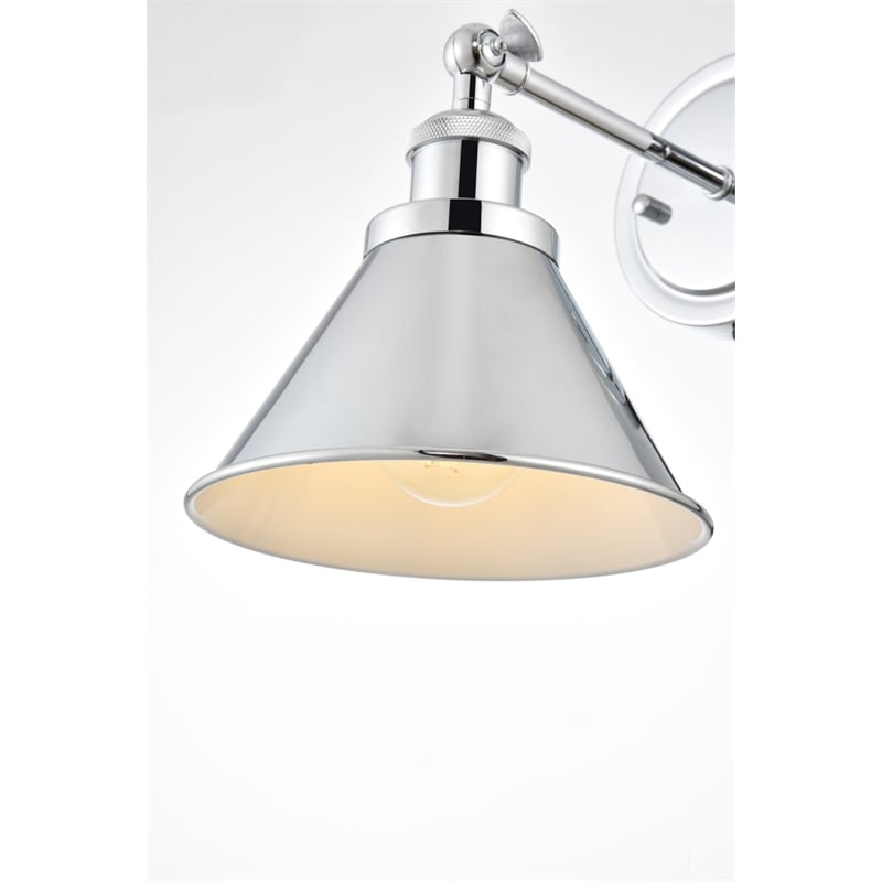 Living District Bentley 1-Light Cone Metal Bath Sconce in Chrome