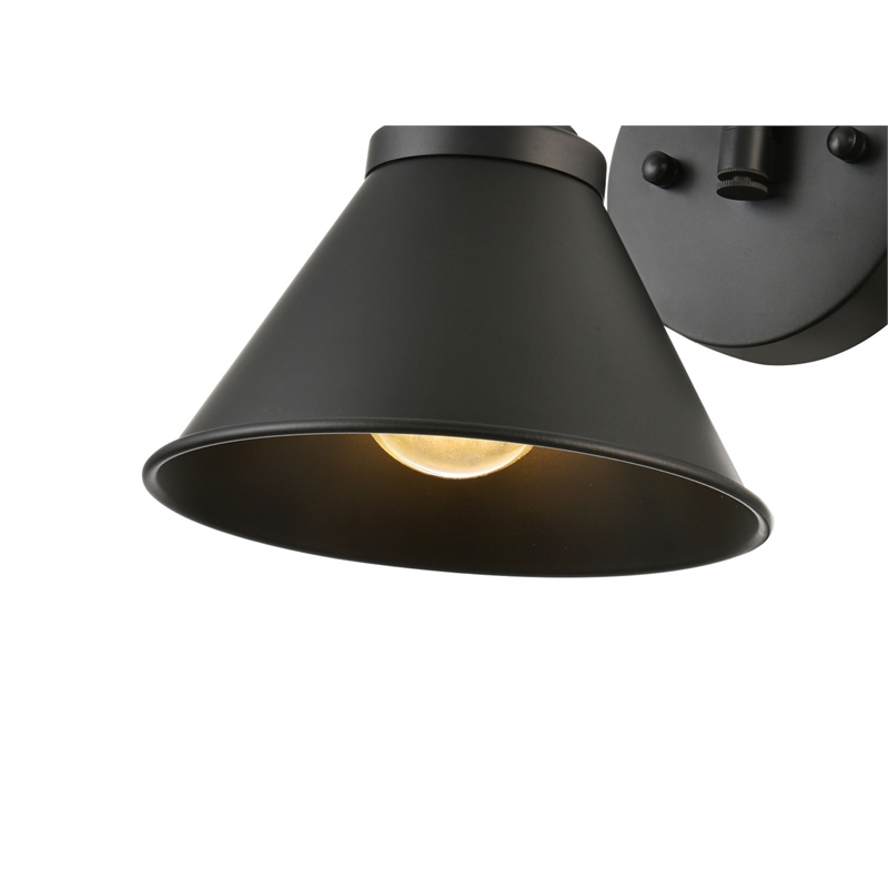 Living District Judson 1-Light Metal Swing Arm Wall Sconce in Black