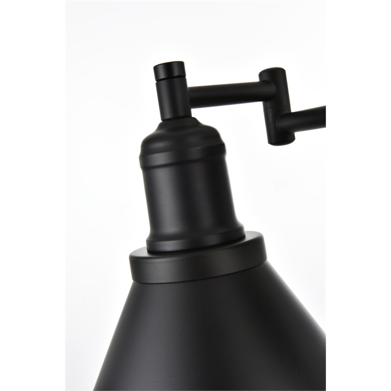Living District Judson 1-Light Metal Swing Arm Wall Sconce in Black