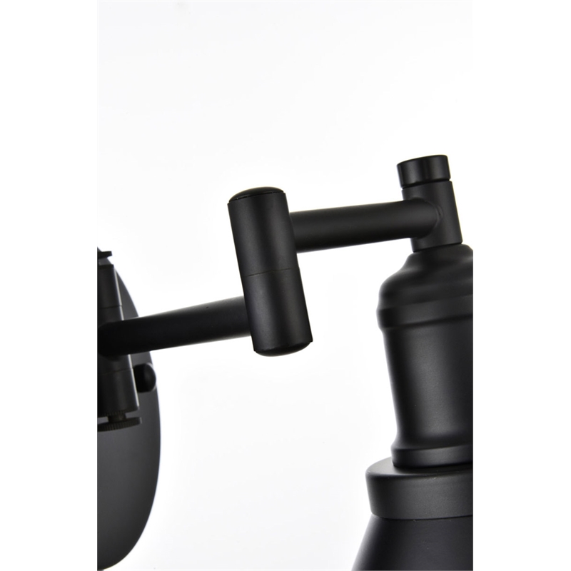 Living District Judson 1-Light Metal Swing Arm Wall Sconce in Black
