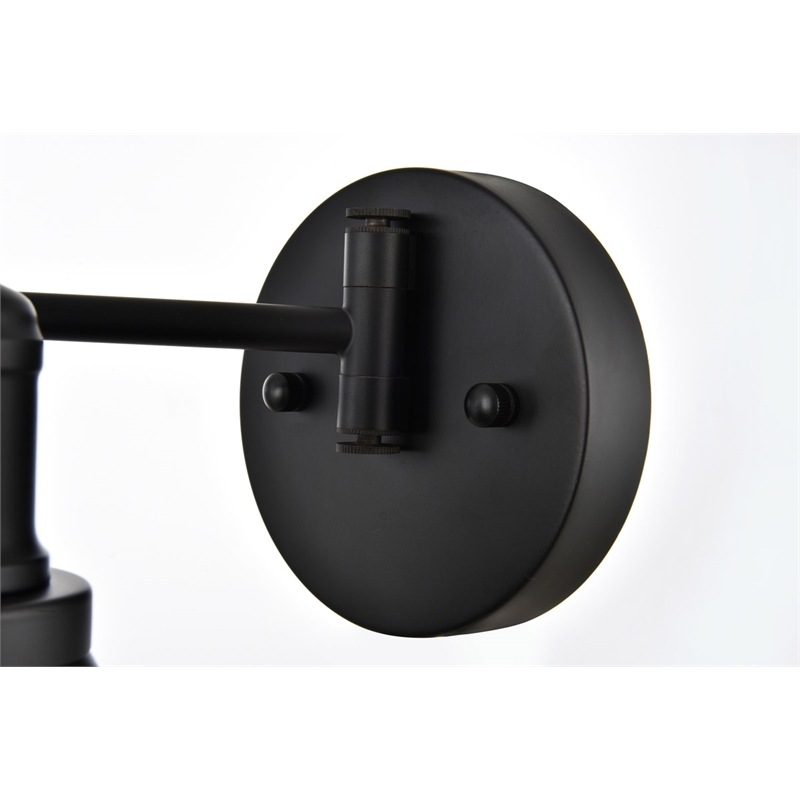 Living District Judson 1-Light Metal Swing Arm Wall Sconce in Black
