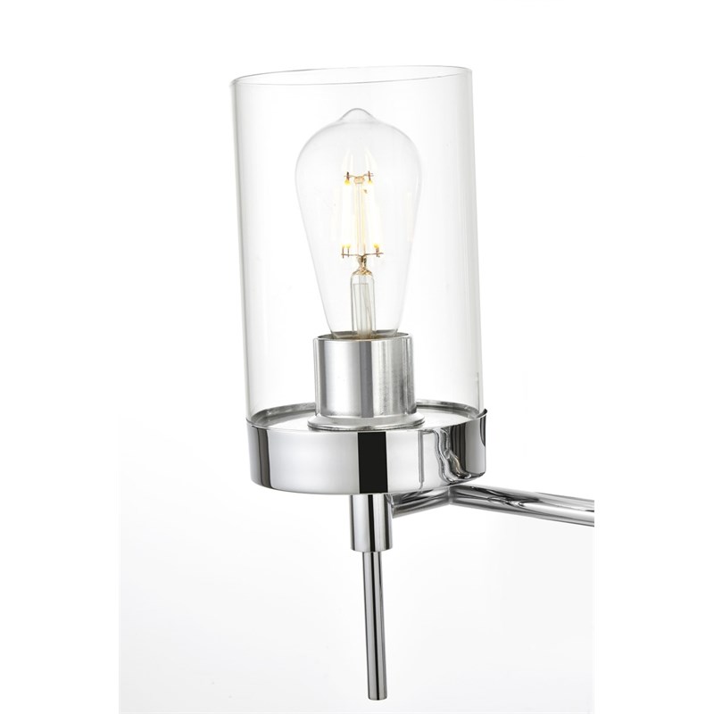 Living District Benny 4-Light Iron & Glass Bath Sconce in Chrome/Clear