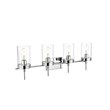 Living District Benny 4-Light Iron & Glass Bath Sconce in Chrome/Clear
