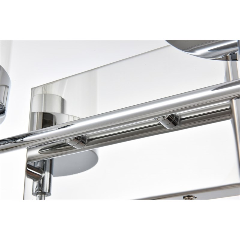 Living District Benny 4-Light Iron & Glass Bath Sconce in Chrome/Clear