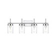 Living District Benny 4-Light Iron & Glass Bath Sconce in Chrome/Clear