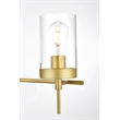 Living District Benny 4-Light Iron & Glass Bath Sconce in Brass/Clear