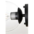 Living District Rogelio 1-Light Iron & Glass Bath Sconce in Black/Clear