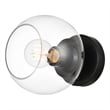 Living District Rogelio 1-Light Iron & Glass Bath Sconce in Black/Clear