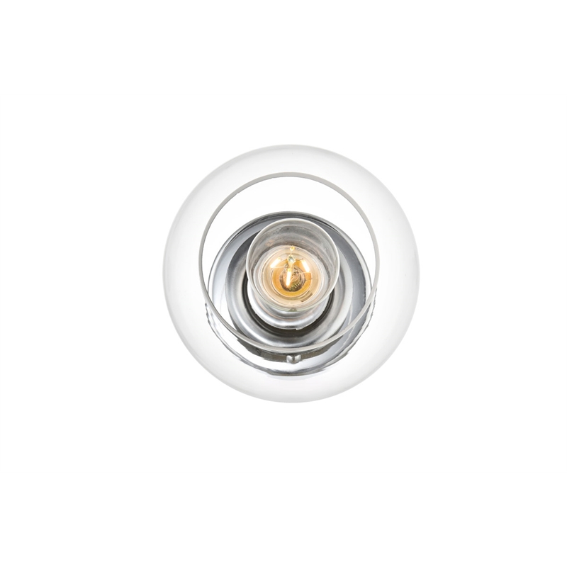 Living District Rogelio 1-Light Iron & Glass Bath Sconce in Chrome/Clear