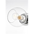 Living District Rogelio 1-Light Iron & Glass Bath Sconce in Chrome/Clear