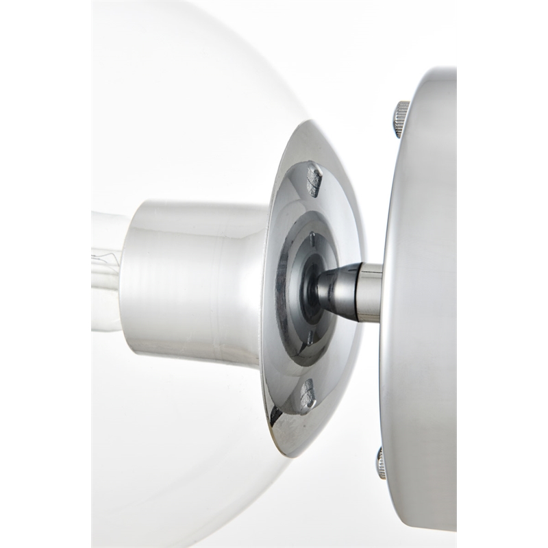 Living District Rogelio 1-Light Iron & Glass Bath Sconce in Chrome/Clear
