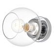 Living District Rogelio 1-Light Iron & Glass Bath Sconce in Chrome/Clear