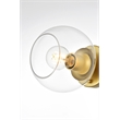 Living District Rogelio 1-Light Iron & Glass Bath Sconce in Brass/Clear