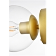 Living District Rogelio 1-Light Iron & Glass Bath Sconce in Brass/Clear